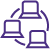 Icon of 3 computers in a circle connected by arrows