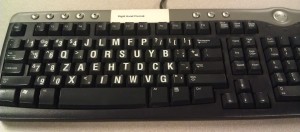 A right-handed DVORAK keyboard