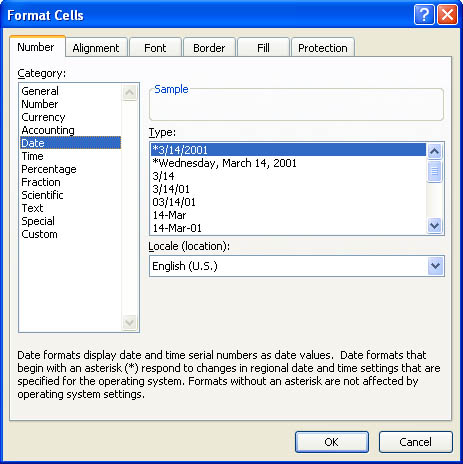 Format Cells Date