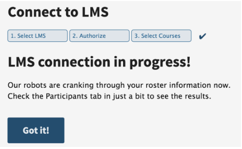 LMS connection in progress