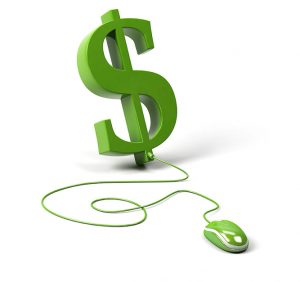 Dollar symbol connected to a computer mouse