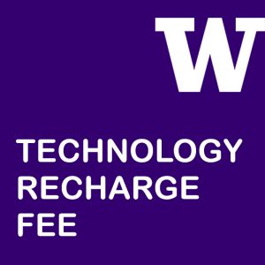 Technology Recharge Fee written in purple square