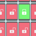 Animated image of many locked smartphones and one unlocked smartphone.