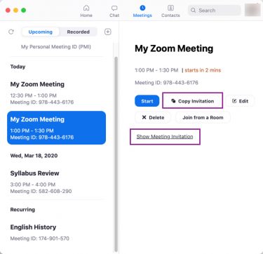 zoom meeting schedule