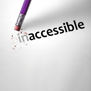 the "in" of "inaccessible" is being erased