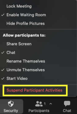 Suspend Participant Activities