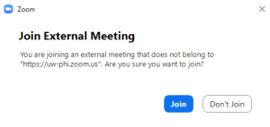 Join External Meeting click Join