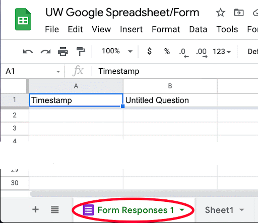 Form Responses 1 default tab