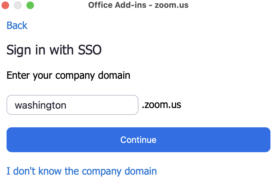 screenshot of the zoom company domain. type washington in the open field.