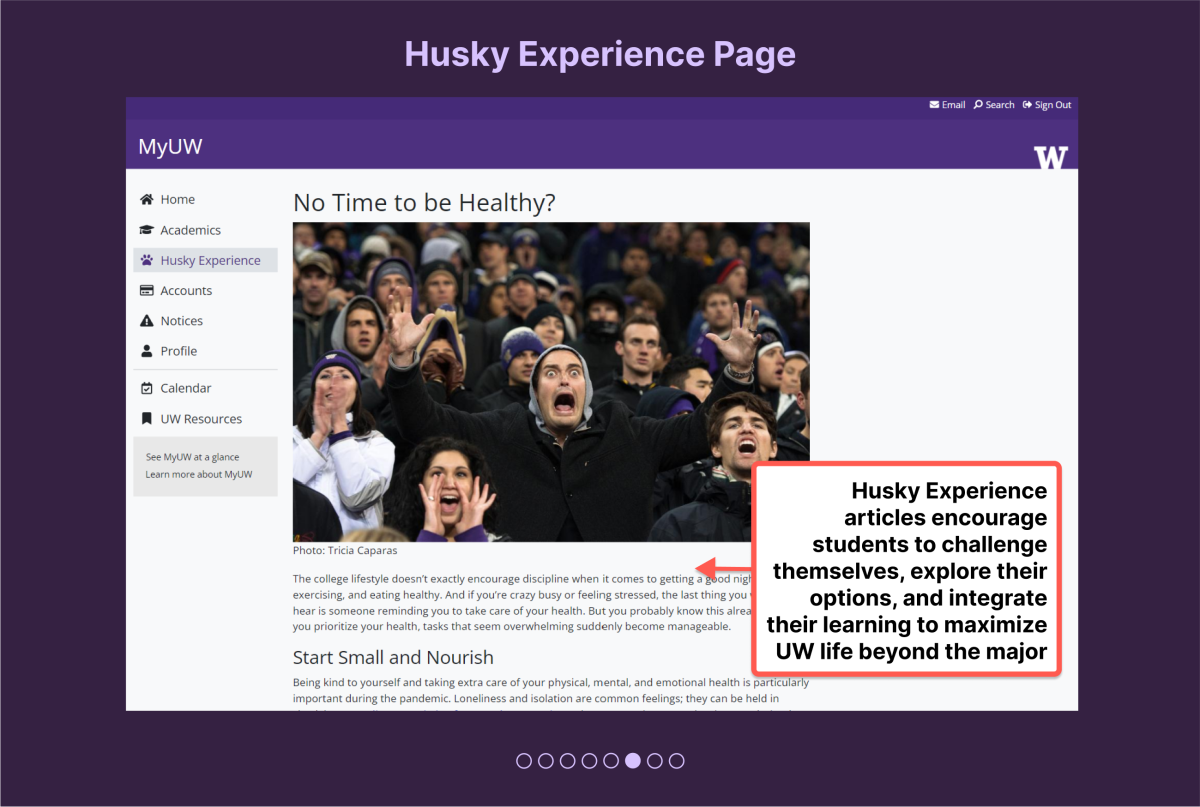 Example Husky Experience article