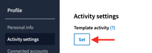 Template activity Set button in the Activity settings page of Poll Everywhere.
