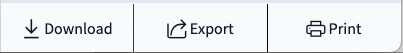 Export option buttons in a poll everywhere report. Options are Download, Export, and Print.